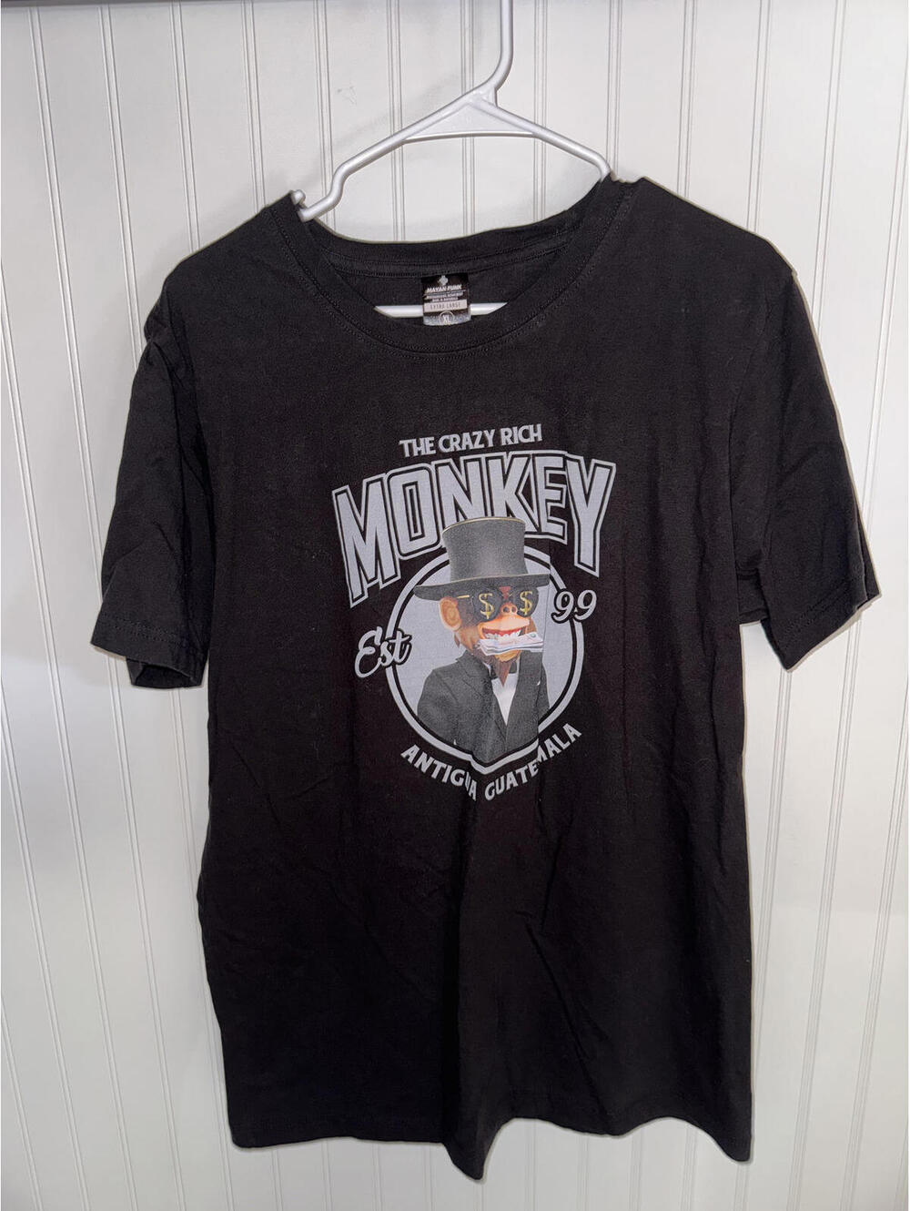 Mens Mayan Funk The Crazy Rich Monkey Graphic T-Shirt XL
